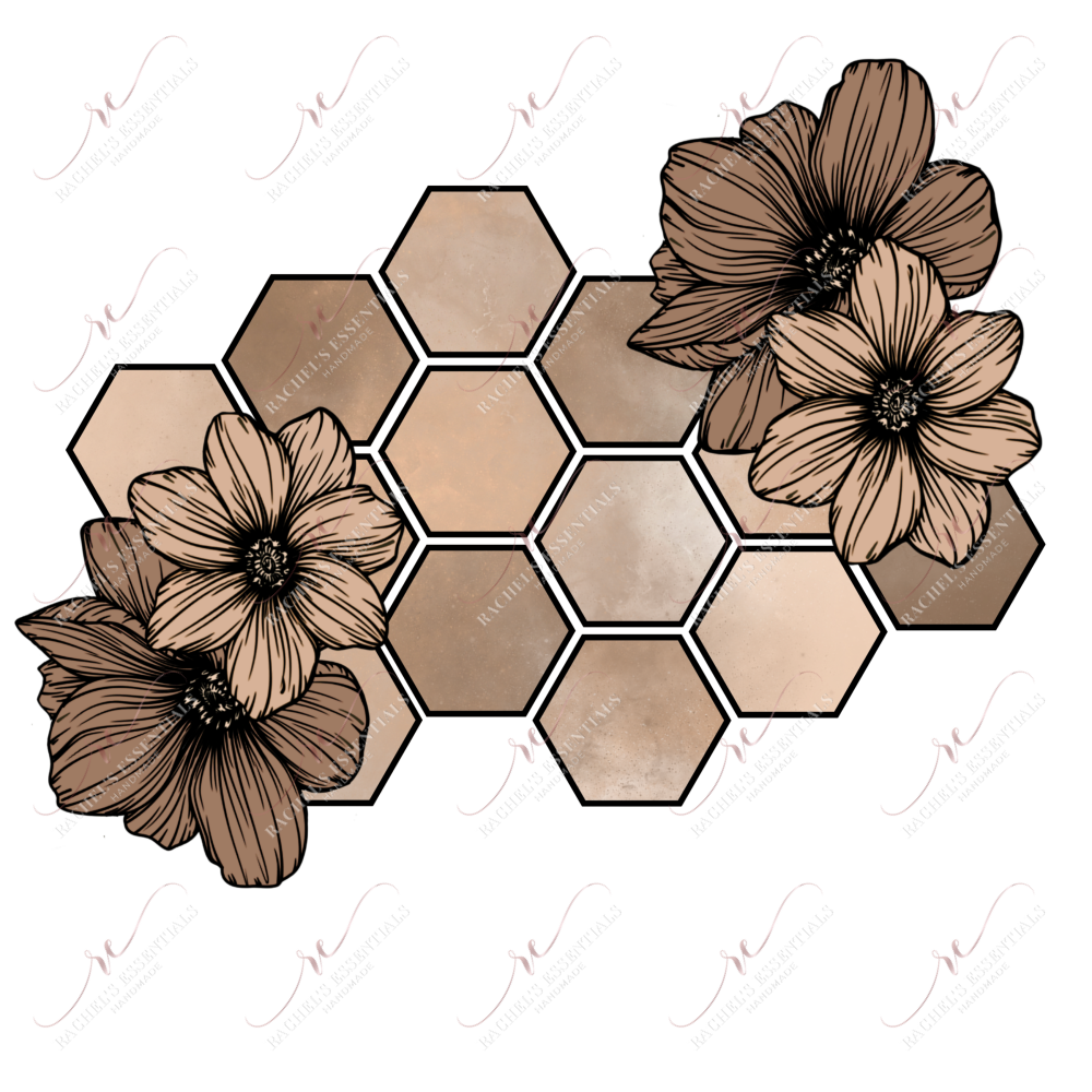 Floral Honeycomb- Clear Cast Decal