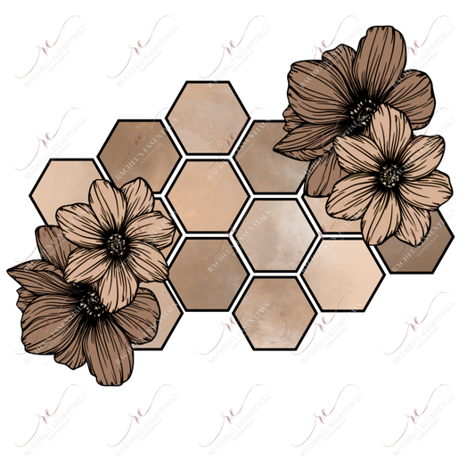 Floral Honeycomb- Clear Cast Decal