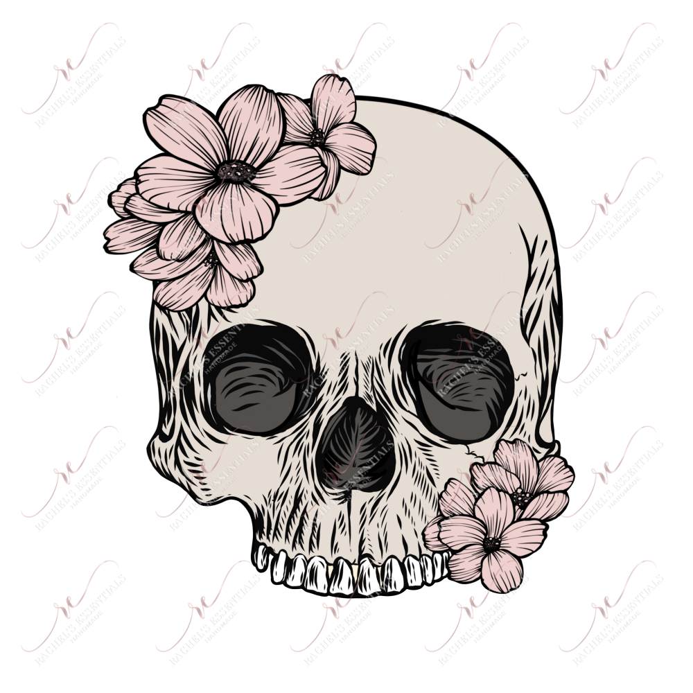 Floral Skull - Clear Cast Decal