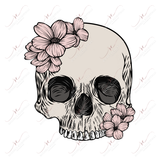 Floral Skull - Clear Cast Decal