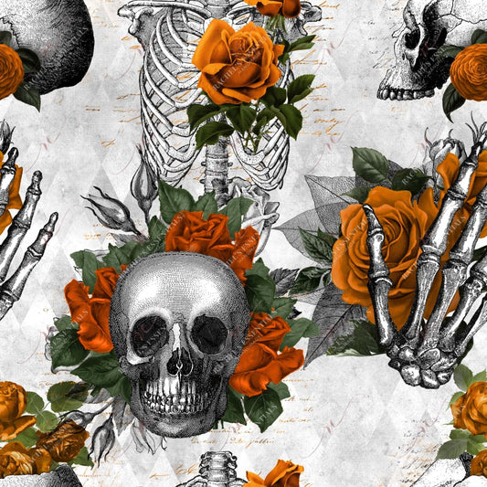 Floral Skull Orange - Vinyl Wrap