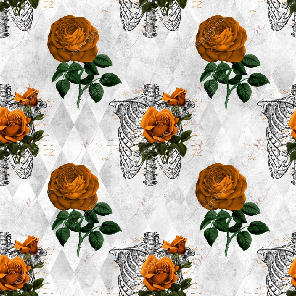 Floral Skull Orange - Vinyl Wrap