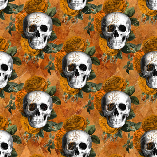 Floral Skull Orange - Vinyl Wrap