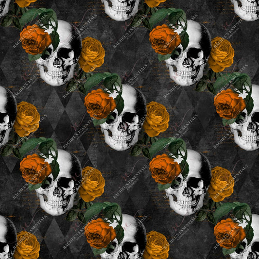 Floral Skull Orange - Vinyl Wrap