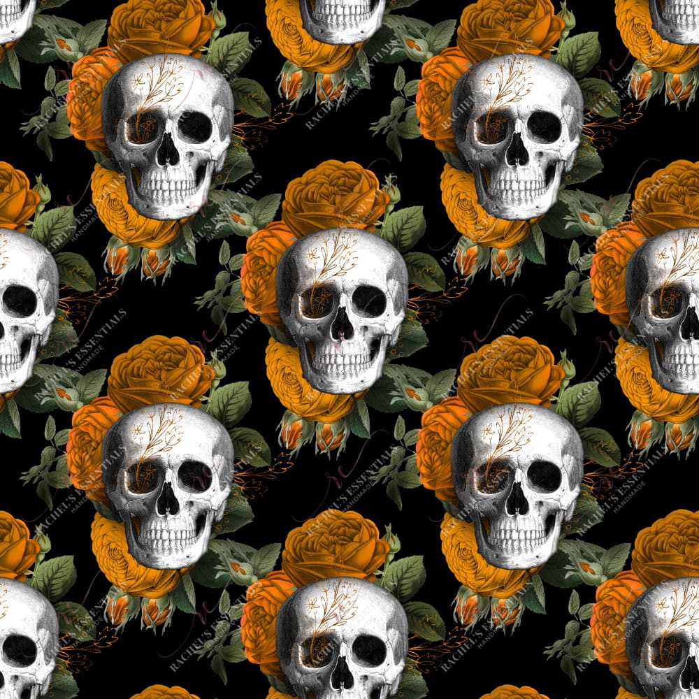 Floral Skull Orange - Vinyl Wrap