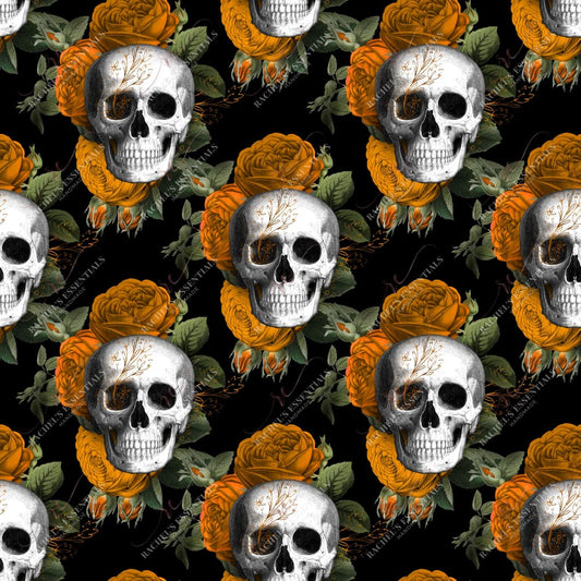 Floral Skull Orange - Vinyl Wrap