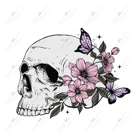 Floral Skull - Ready To Press Sublimation Transfer Print Sublimation