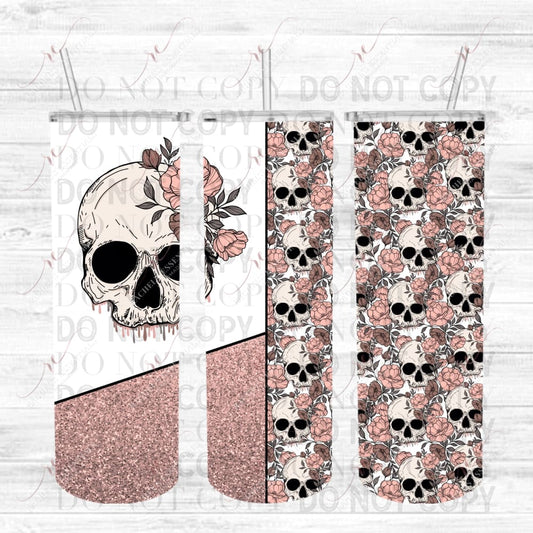 Floral Skulls - Ready To Press Sublimation Transfer Print Sublimation