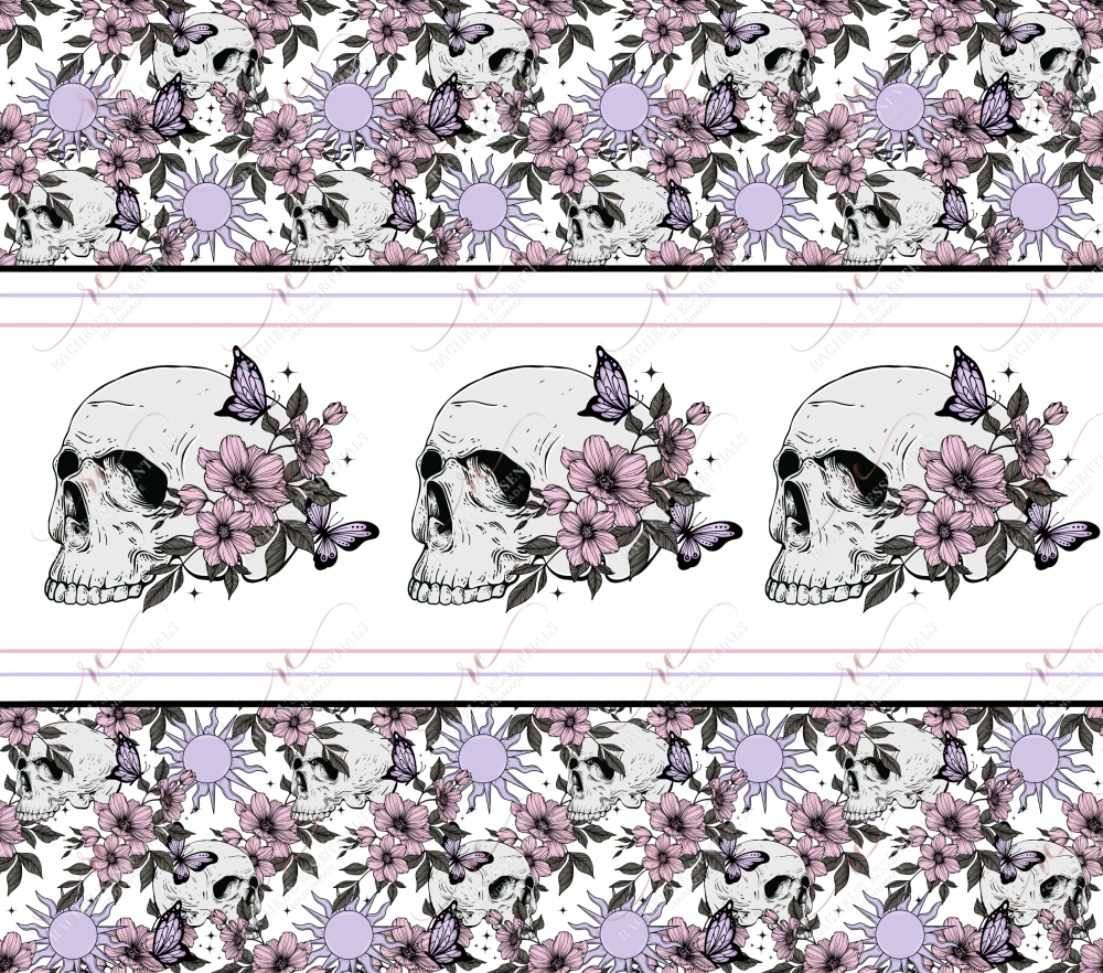 Floral Skulls - Ready To Press Sublimation Transfer Print Sublimation