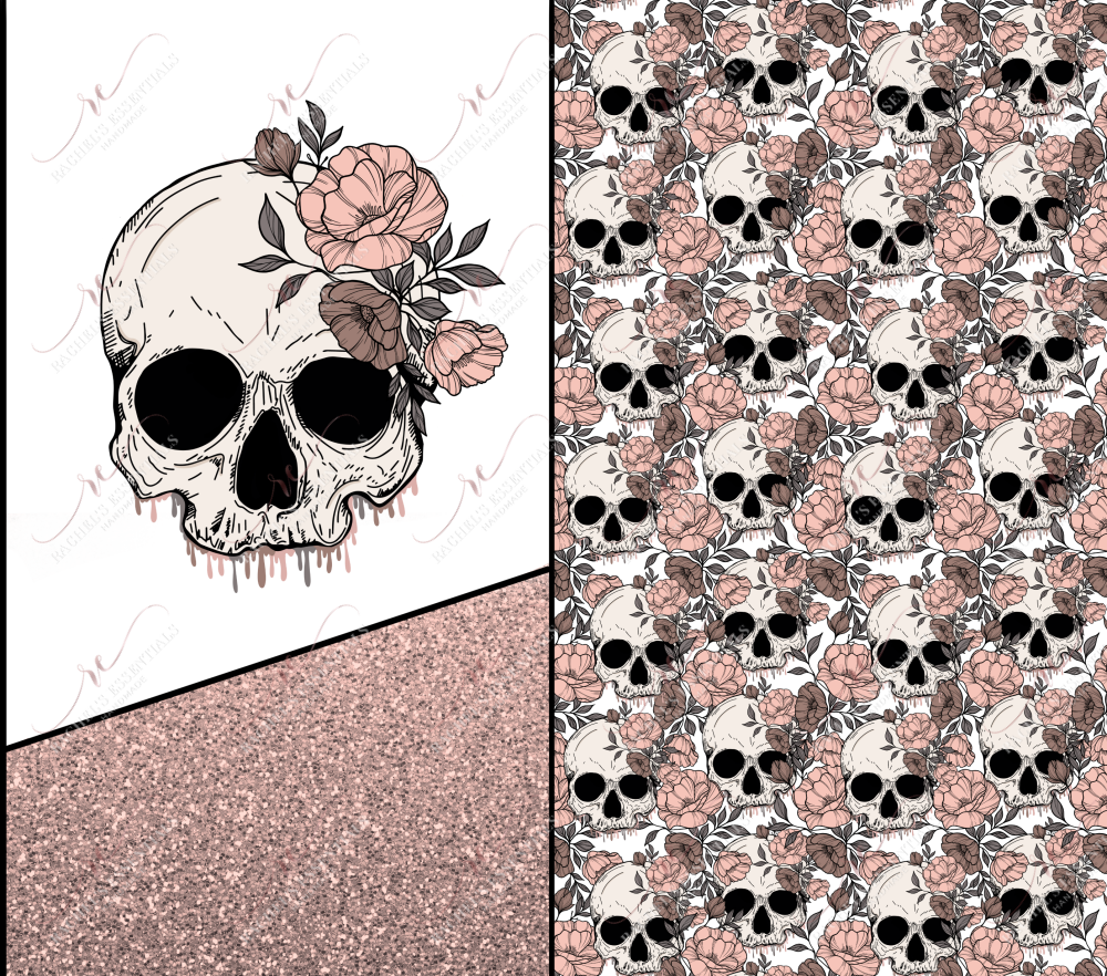 Floral Skulls - Ready To Press Sublimation Transfer Print Sublimation