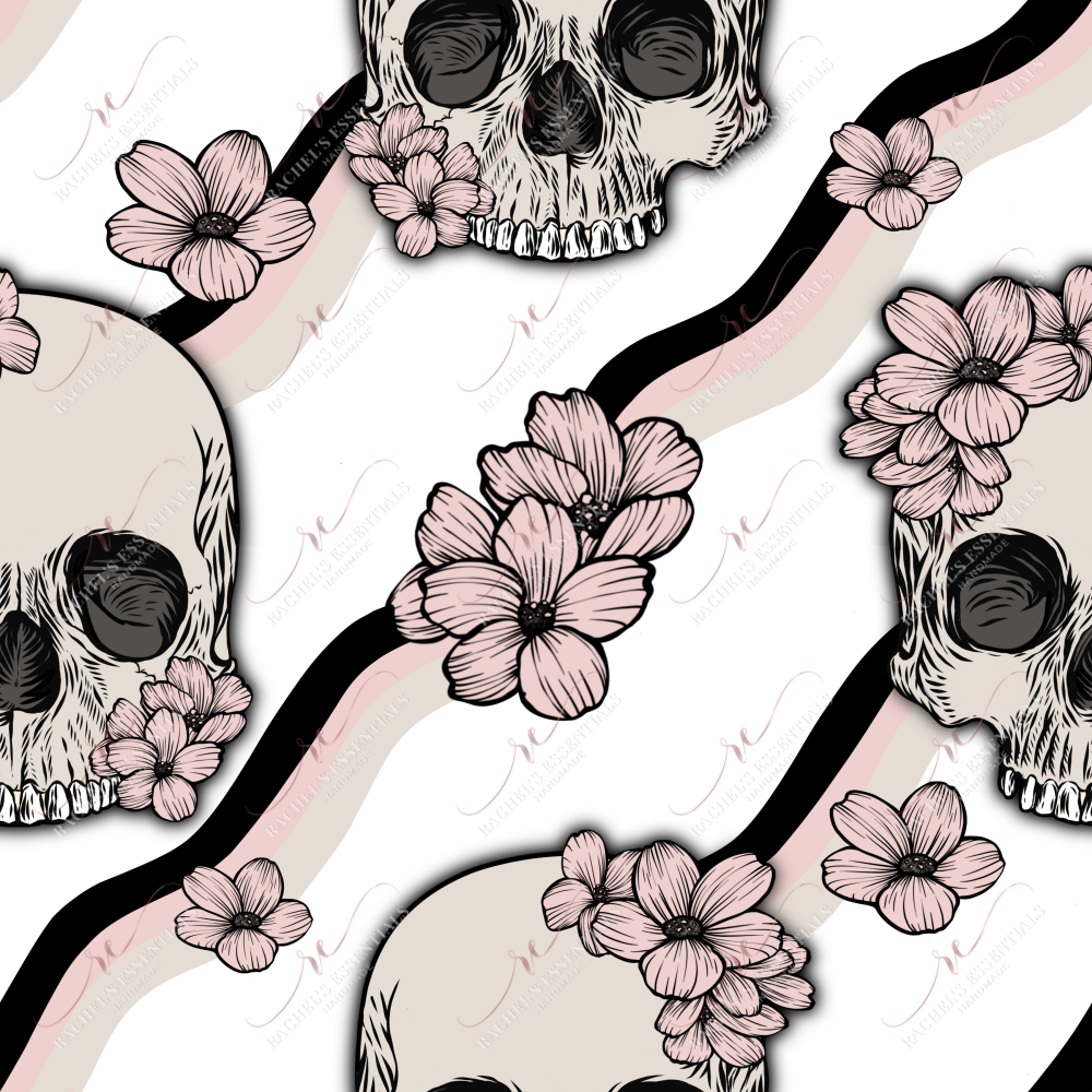 Floral Skulls - Ready To Press Sublimation Transfer Print Sublimation