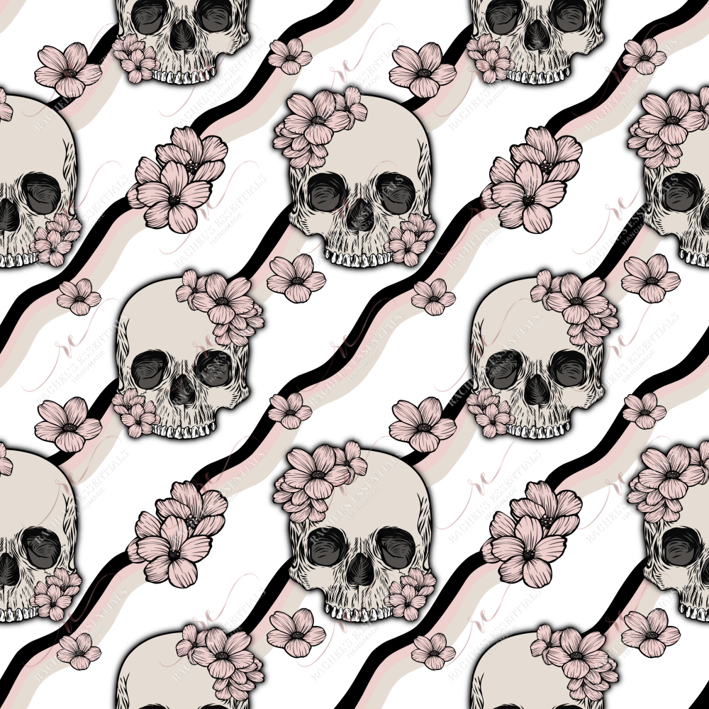 Floral Skulls - Ready To Press Sublimation Transfer Print Sublimation