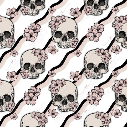 Floral Skulls - Ready To Press Sublimation Transfer Print Sublimation