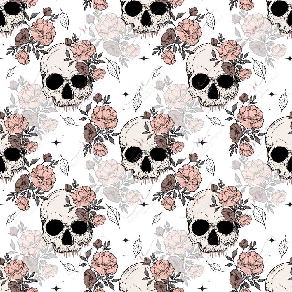 Floral Skulls - Ready To Press Sublimation Transfer Print Sublimation