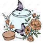 Flower Butterfly Jar Color - Ready To Press Sublimation Transfer Print Sublimation