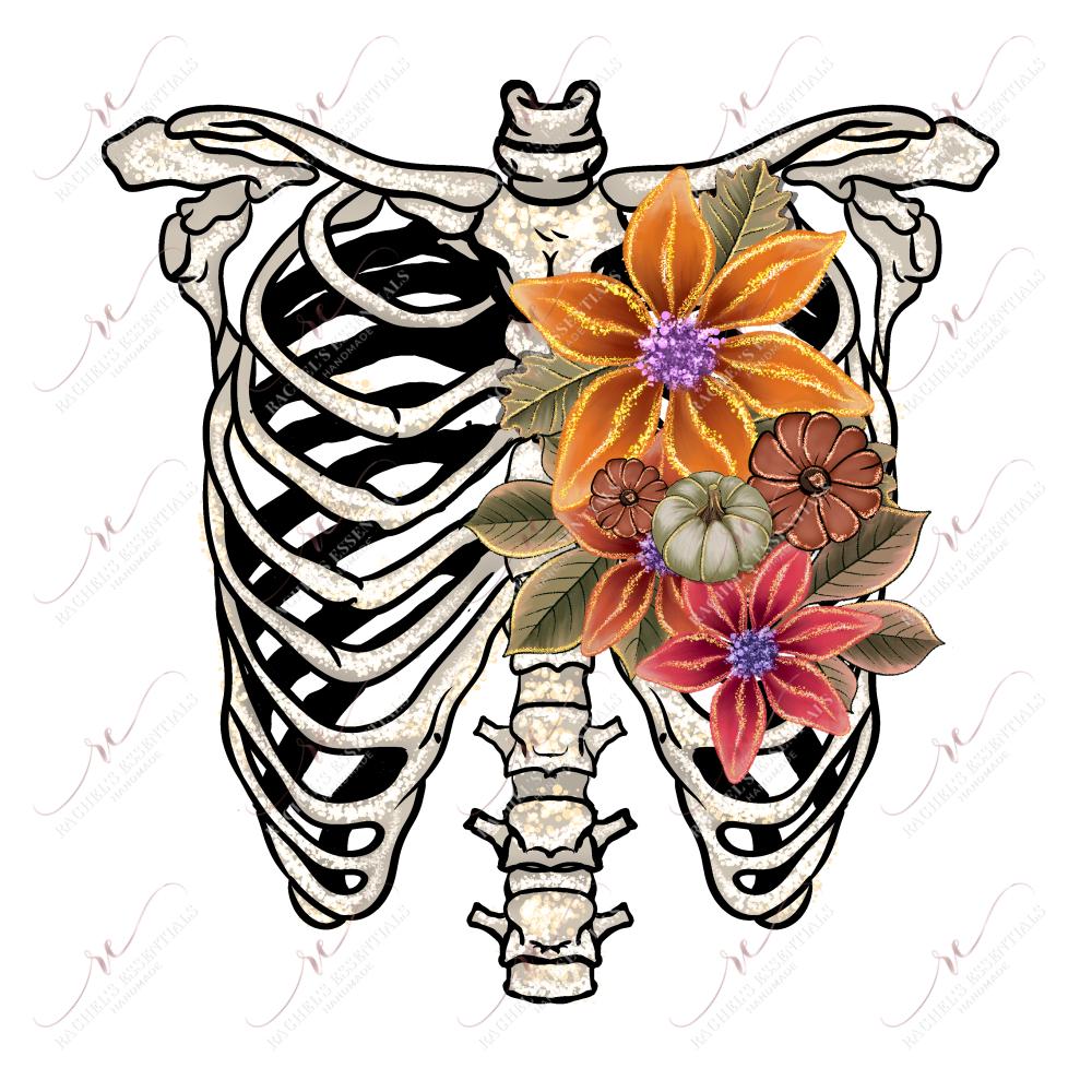 Flower Skeleton - Htv Transfer