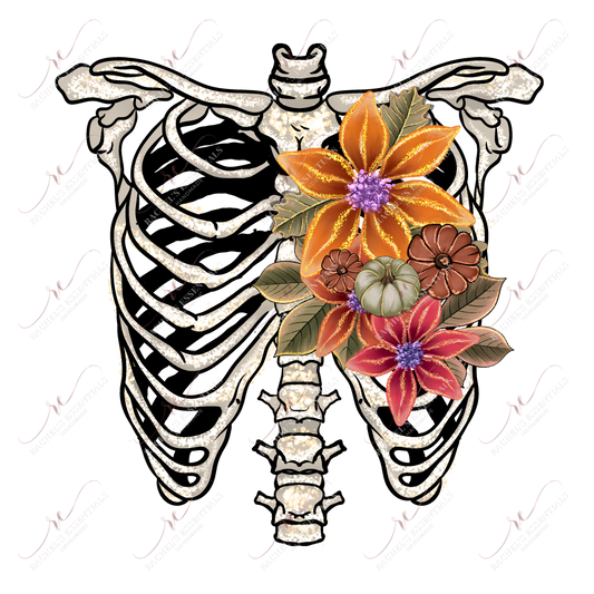 Flower Skeleton - Htv Transfer