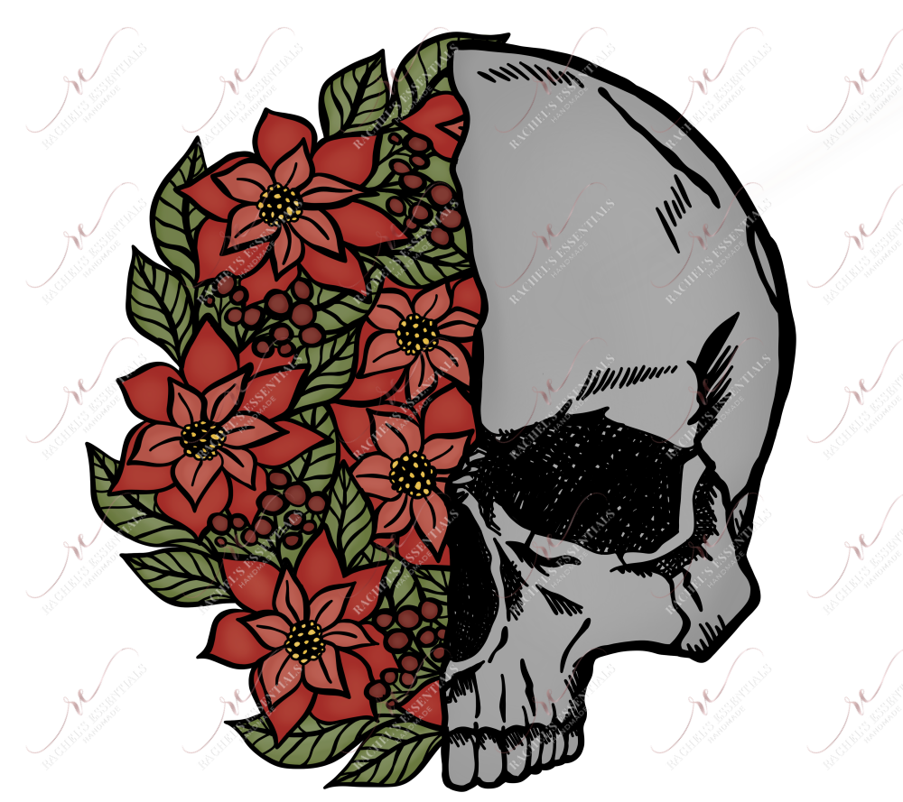 Flower Skull - Clear Cast Decal