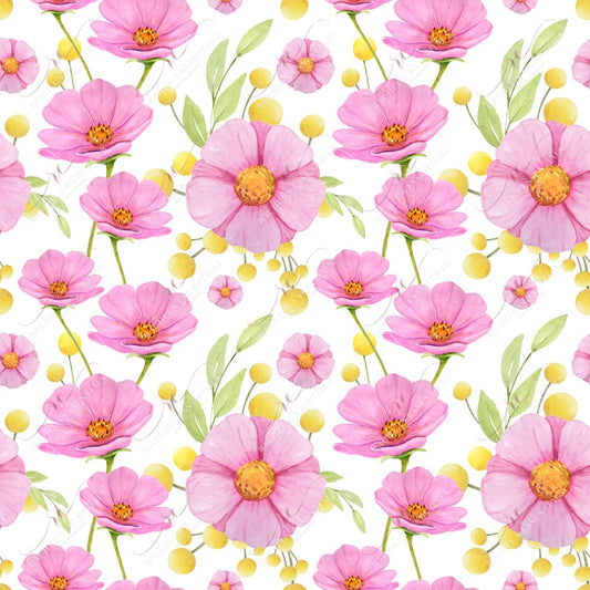 Flowers Pink - Ready To Press Sublimation Transfer Print Sublimation