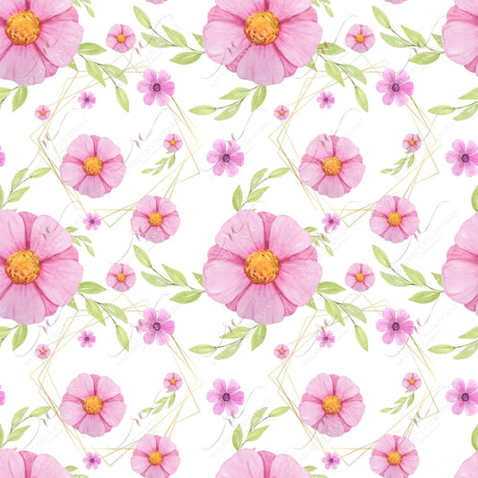 Flowers Pink - Ready To Press Sublimation Transfer Print Sublimation