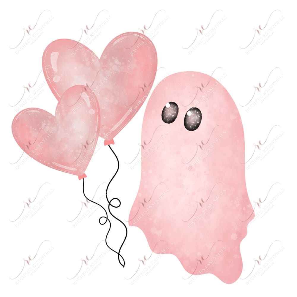 Ghosty Heart Balloon Pocket - Ready To Press Sublimation Transfer Print 12/23 Sublimation