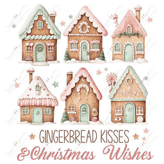 Gingerbread Kisses & Christmas Wishes - Ready To Press Sublimation Transfer Print Sublimation
