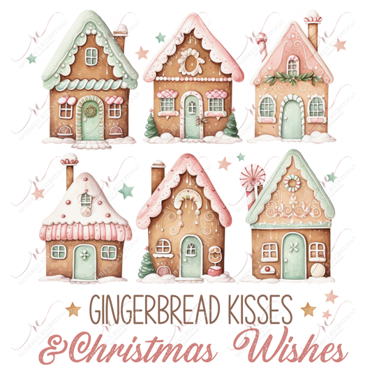 Gingerbread Kisses & Christmas Wishes - Ready To Press Sublimation Transfer Print Sublimation