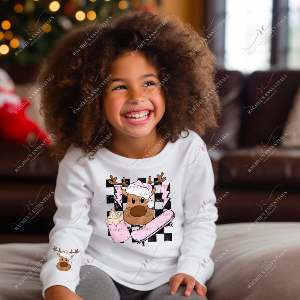Girl Reindeer Sleeve - Ready To Press Sublimation Transfer Print Sublimation