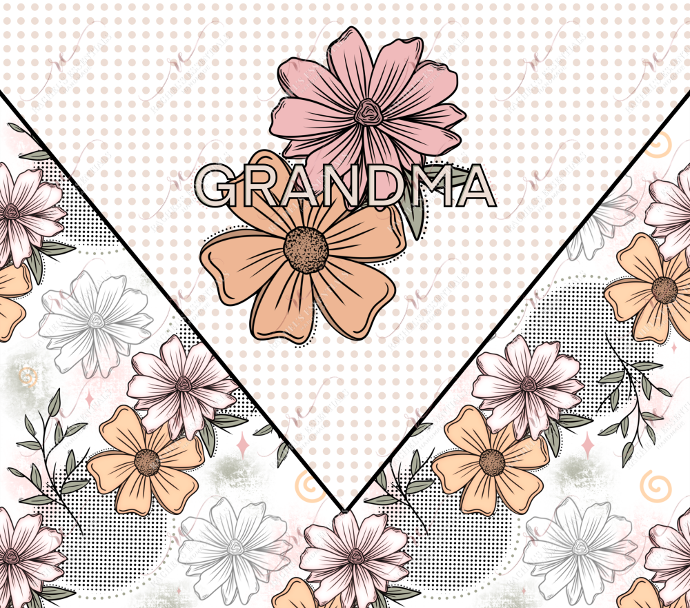 Grandma Floral Vsplit- Ready To Press Sublimation Transfer Print Sublimation