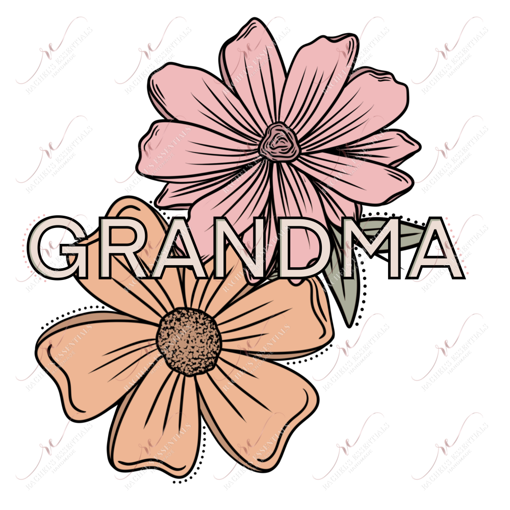 Grandma Flowers - Clear Cast Decal