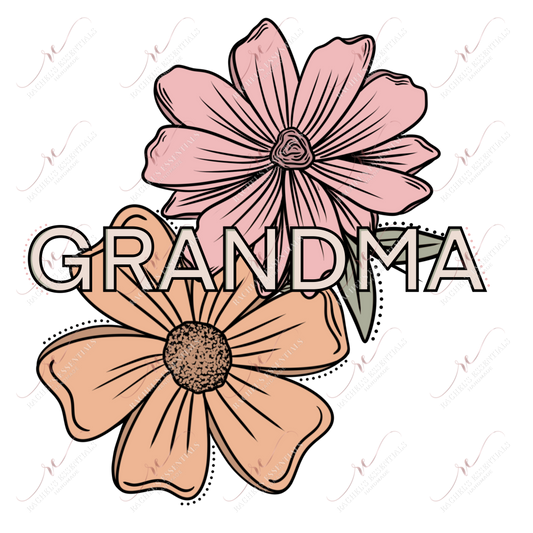 Grandma Flowers - Clear Cast Decal