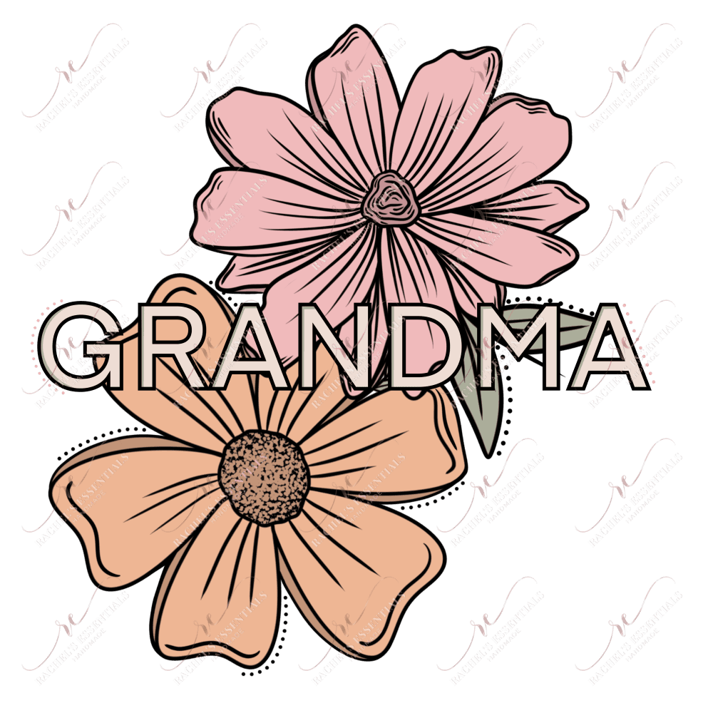 Grandma Flowers- Ready To Press Sublimation Transfer Print Sublimation