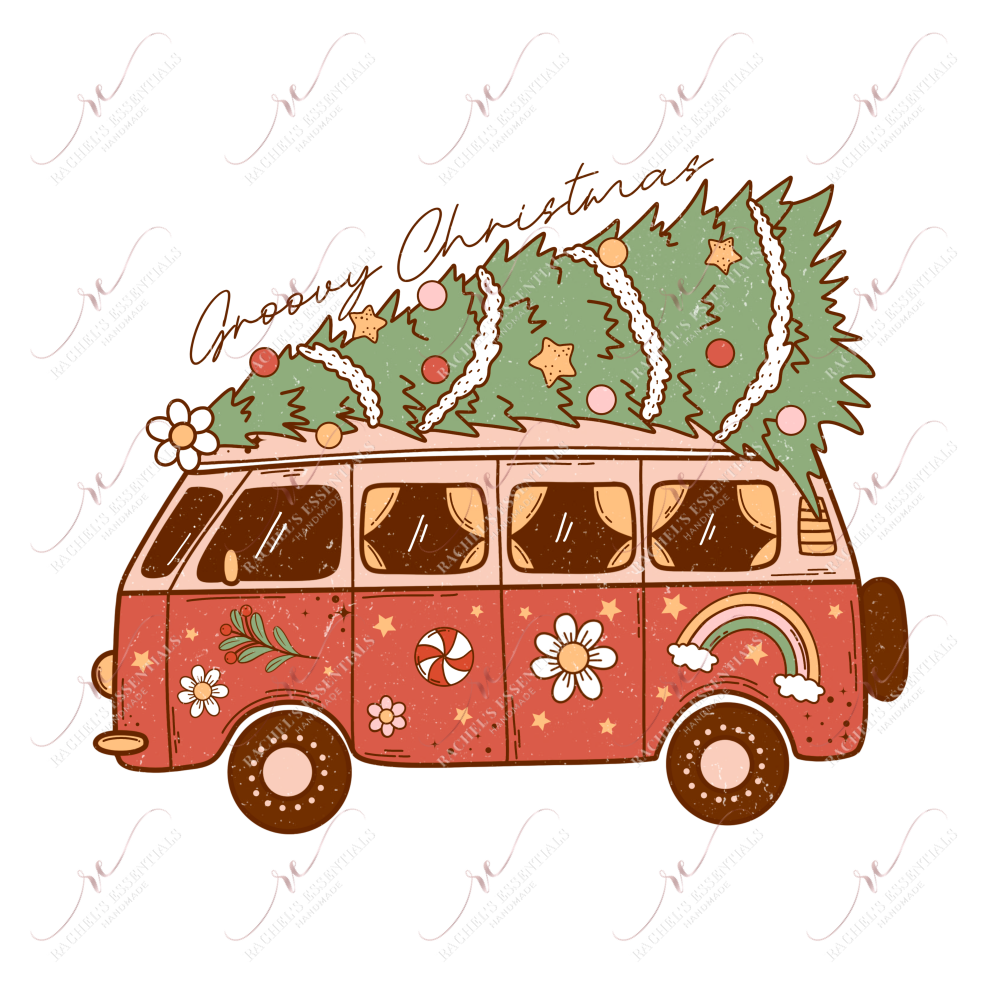 Groovy Christmas - Ready To Press Sublimation Transfer Print 11/23 Sublimation