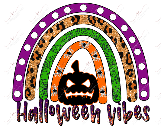 Halloween Vibes Rainbow - Ready To Press Sublimation Transfer Print Sublimation