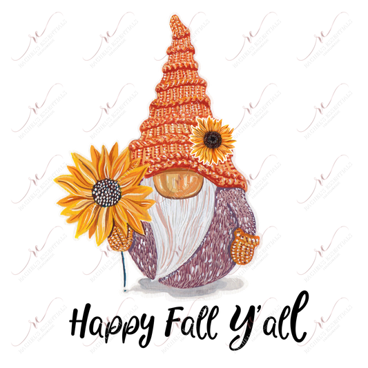 Happy Fall Yall Gnome - Ready To Press Sublimation Transfer Print Sublimation