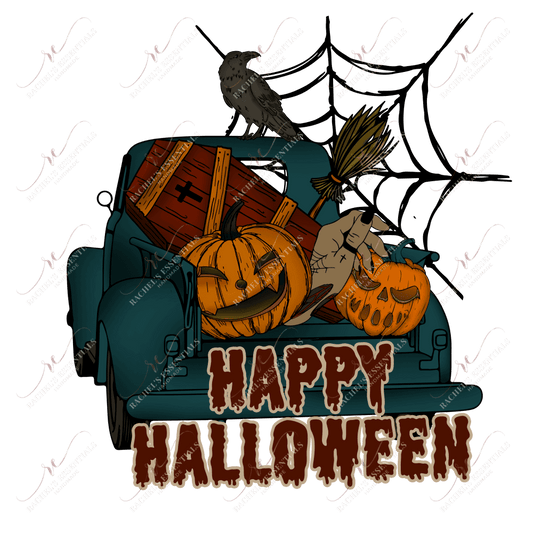 Happy Halloween Truck- Clear Cast Decal