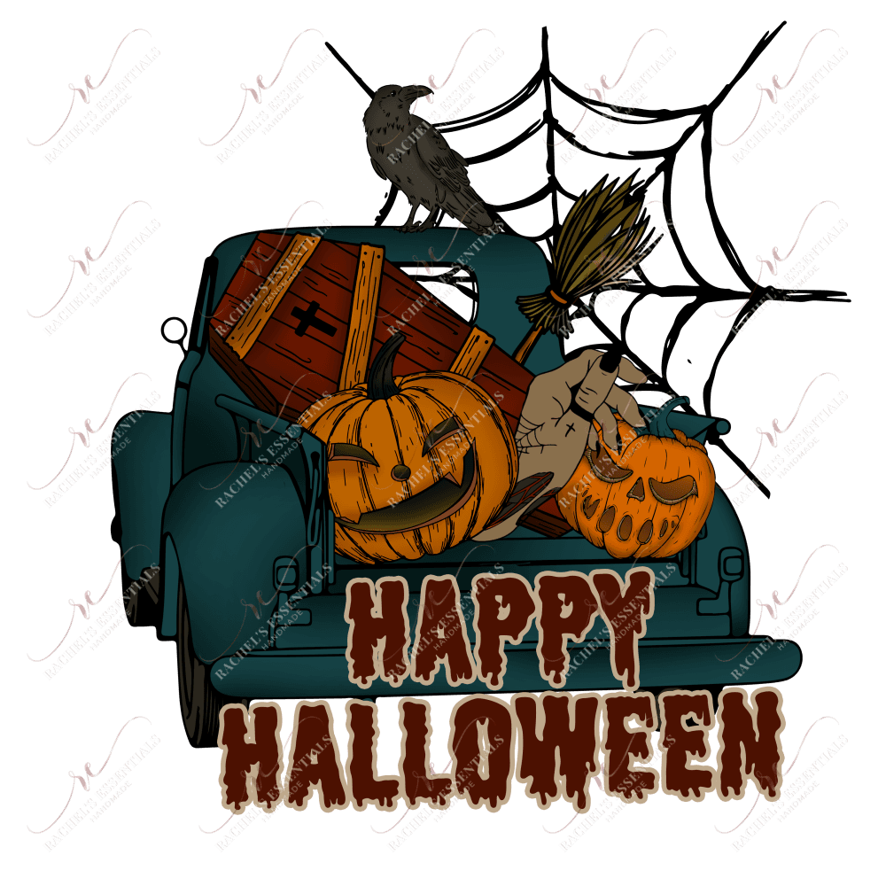 Happy Halloween Truck- Clear Cast Decal