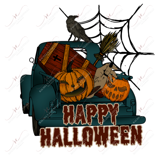 Happy Halloween Truck - Ready To Press Sublimation Transfer Print Sublimation