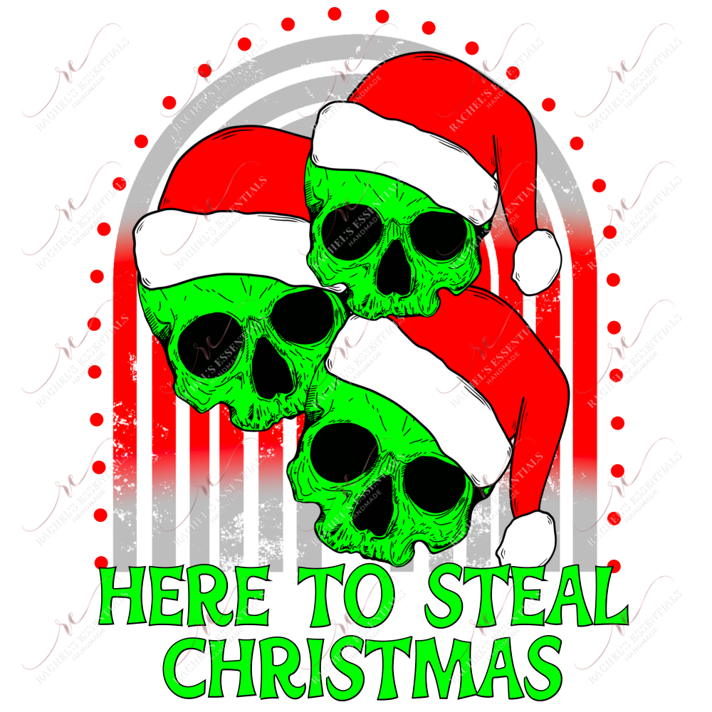 Here To Steal Christmas - Clear Cast Decal