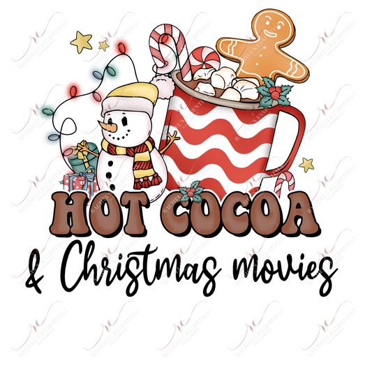 Hot Cocoa Christmas Movies - Clear Cast Decal