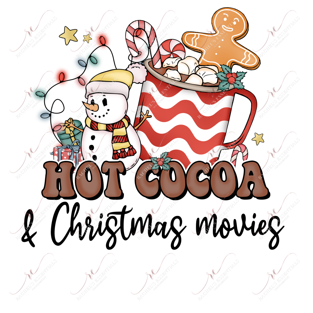 Hot Cocoa Christmas Movies - Ready To Press Sublimation Transfer Print Sublimation