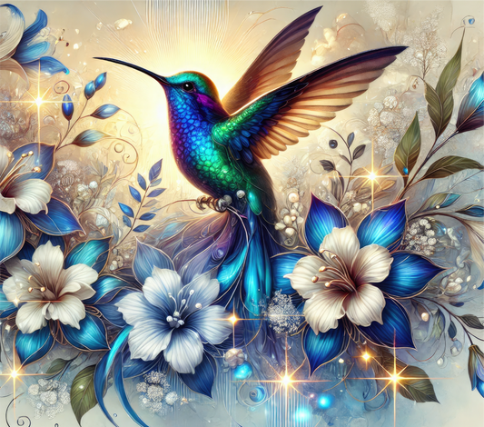 Humming bird floral - ready to press sublimation transfer print