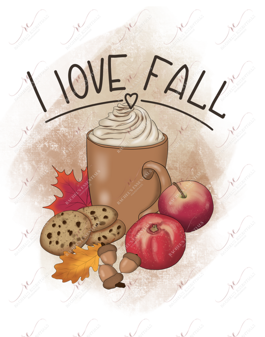 I Love Fall - Ready To Press Sublimation Transfer Print Sublimation