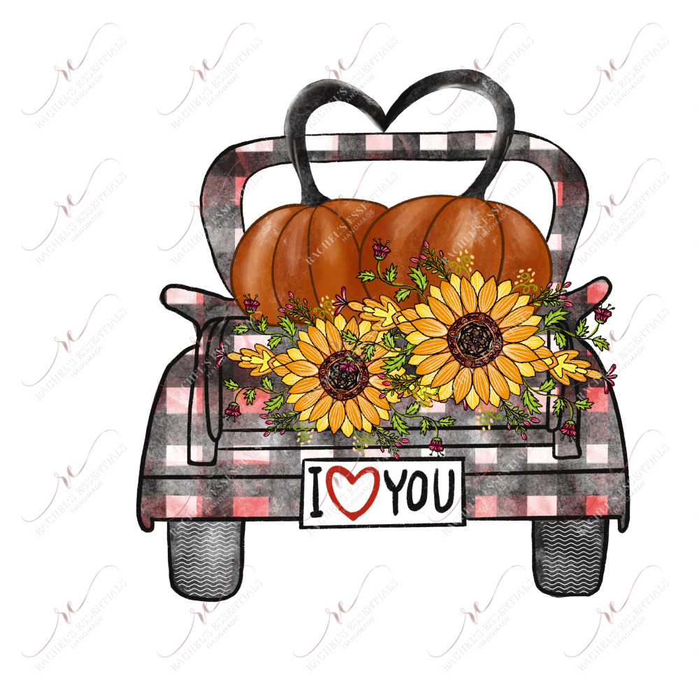 Sublimation 1.99 I love you fall truck - ready to press sublimation transfer print freeshipping - Rachel's Essentials