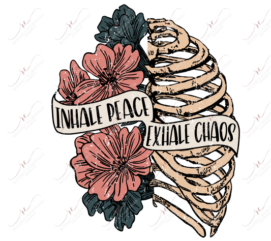 Inhale Peace Exhale Chaos (Distressed) - Ready To Press Sublimation Transfer Print Sublimation