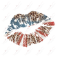 Leopard Patriotic Lips- Ready To Press Sublimation Transfer Print Sublimation