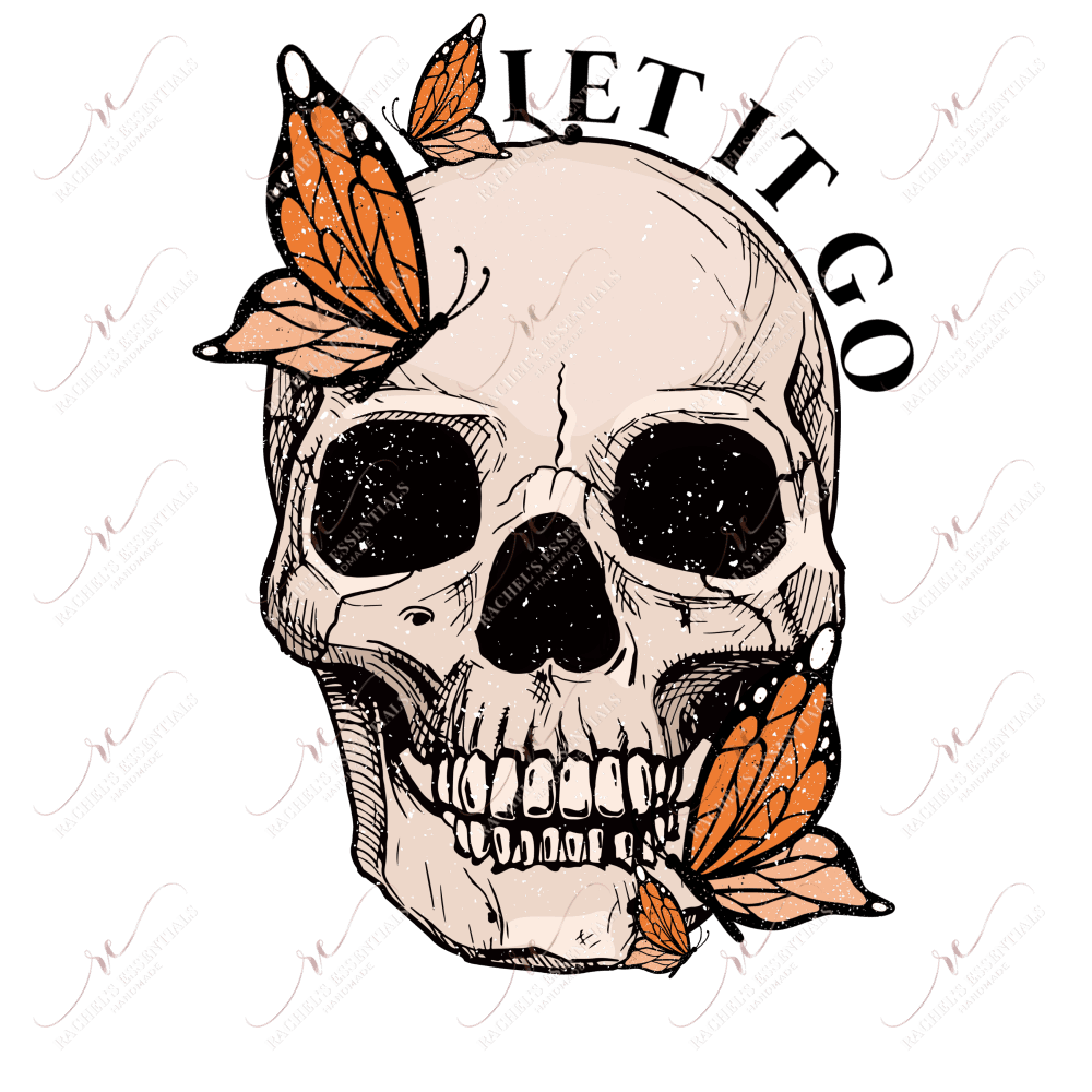 Let It Go Skull And Butterflies- Htv Transfer