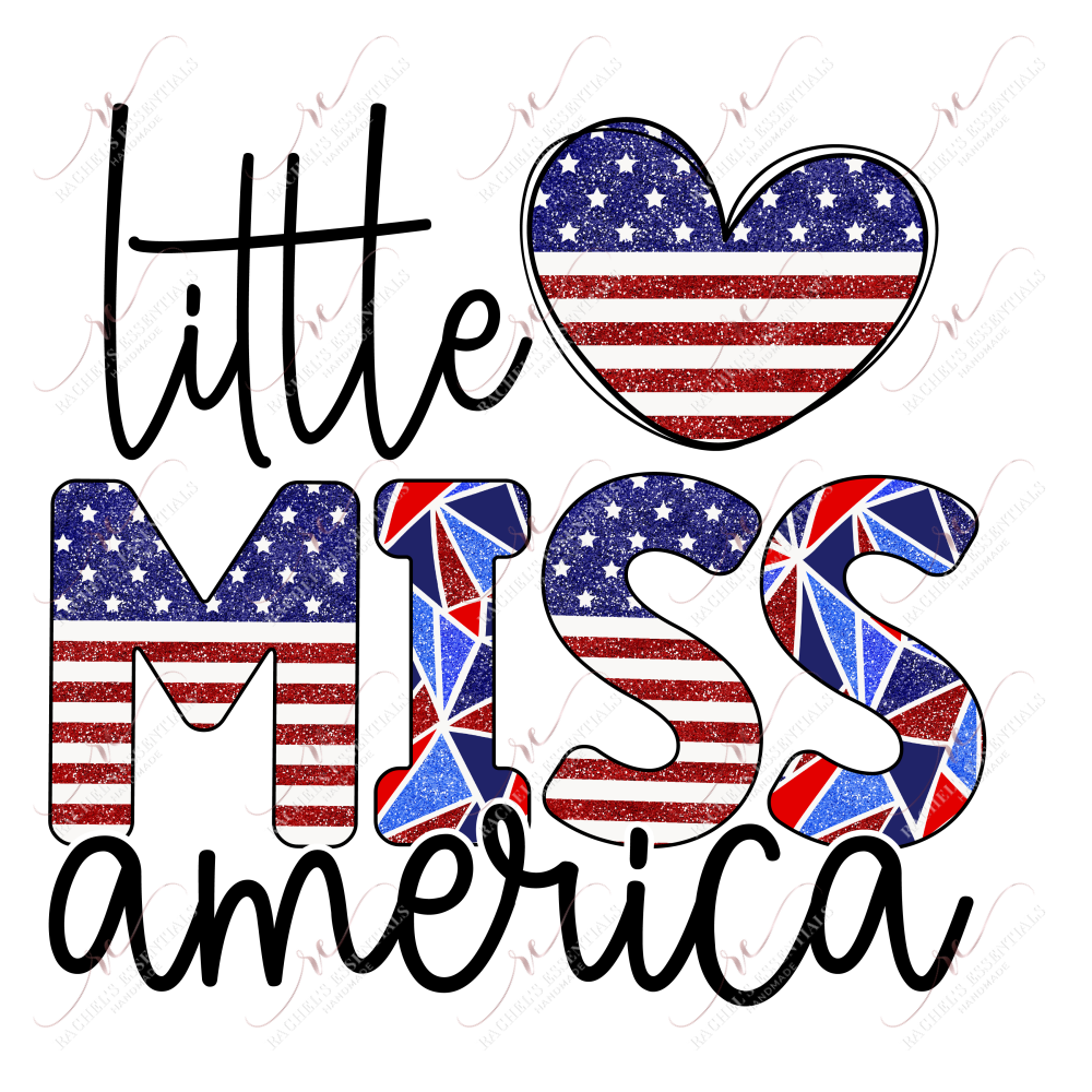 Little Miss America Red White Blue - Ready To Press Sublimation Transfer Print Sublimation