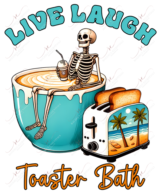 Live Laugh Toaster Bath - Clear Cast Decal