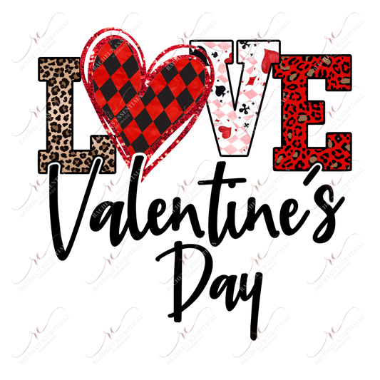 Love Valentines Day - Ready To Press Sublimation Transfer Print Sublimation